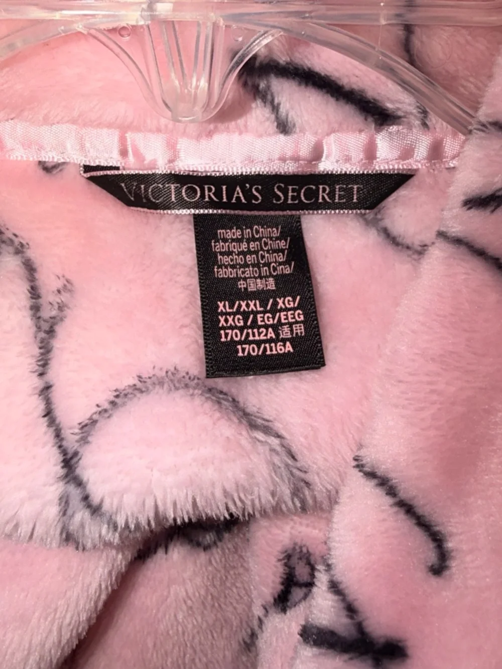 Victoria’s Secret Luxe Plush Pink Script Logo Robe XL XXL Cozy Soft - Picture 6 of 7
